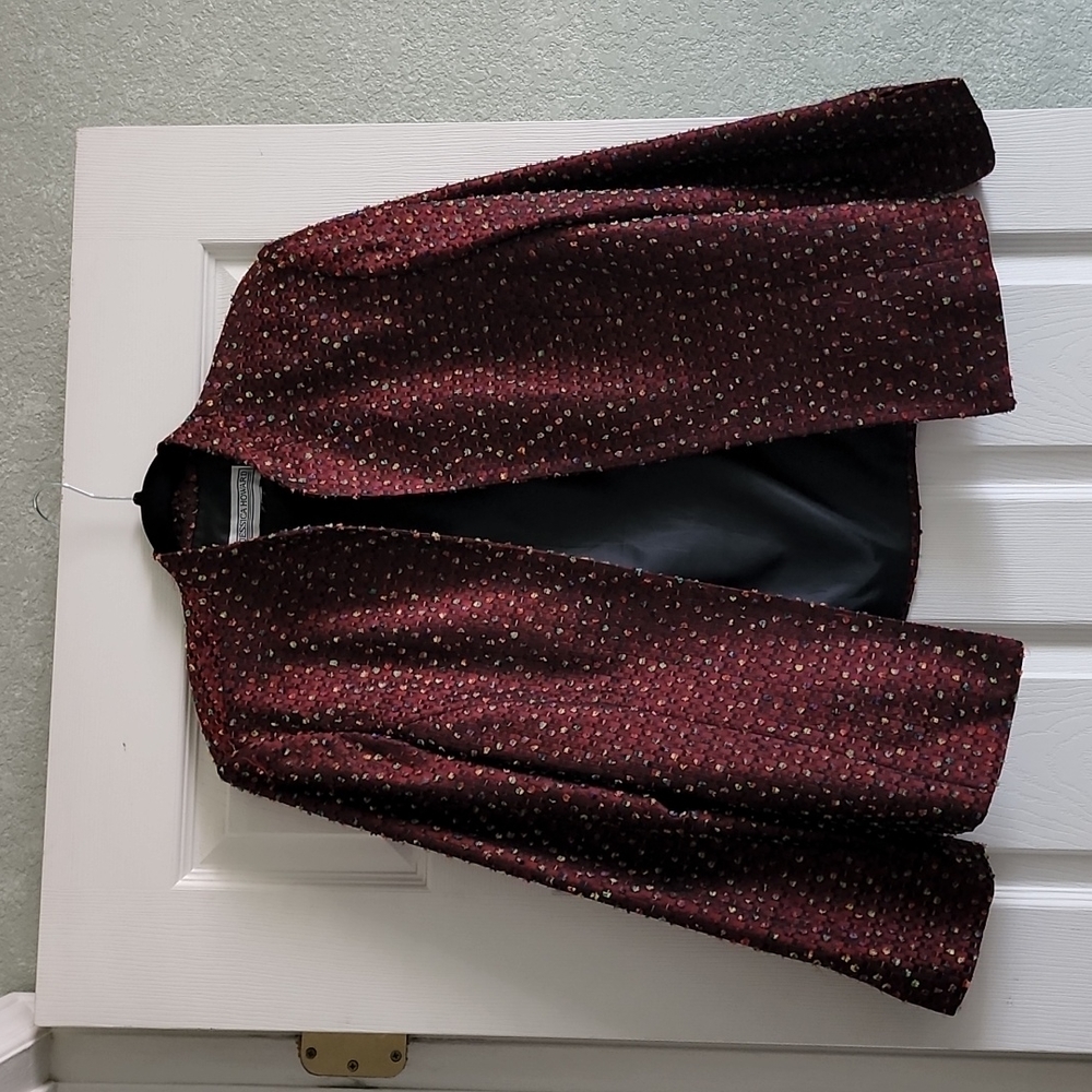 Vintage Jessica Howard Jacket Sz Med/Lg burgundy color - Picture 3 of 6